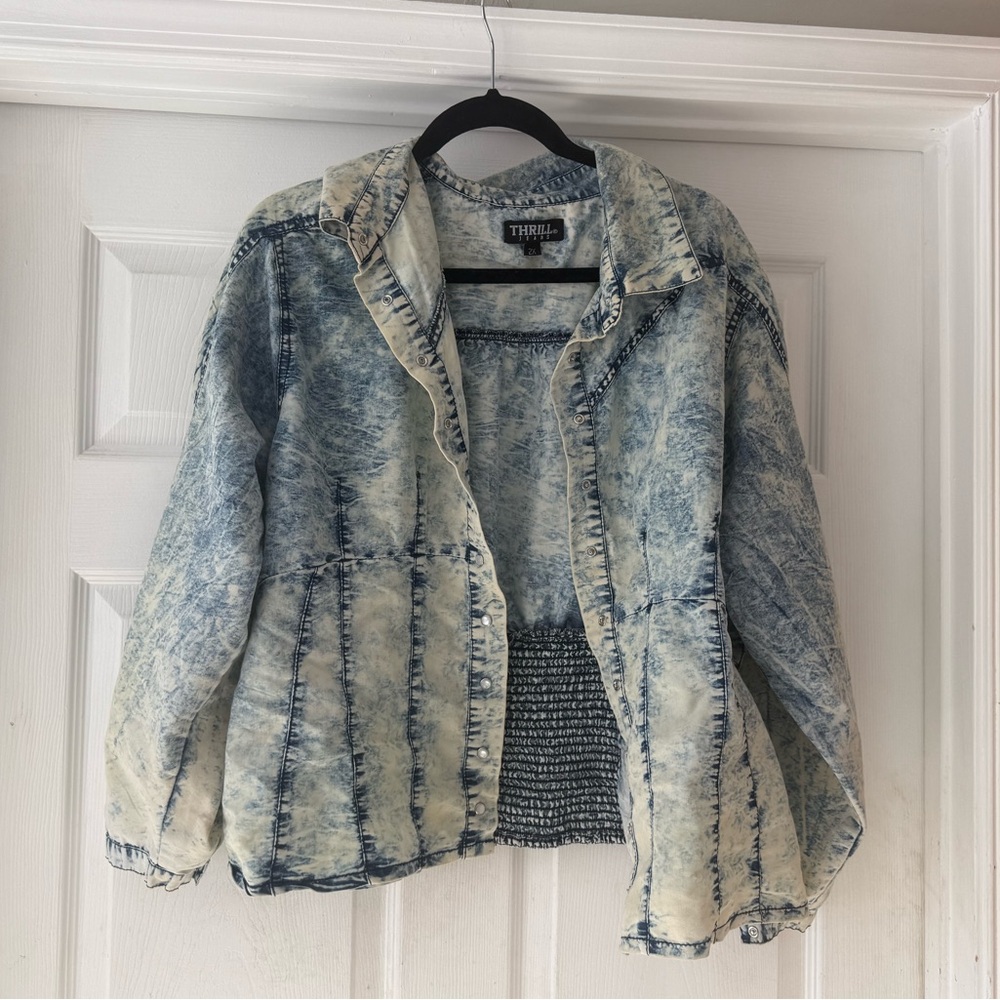 Thrill jeans acid wash Denim Jacket 2x
